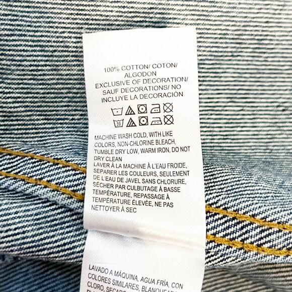 Lucky Brand Tomboy Trucker Graphic Blue Jean Babe Denim Jean Jacket Blue Small - Picture 4 of 16